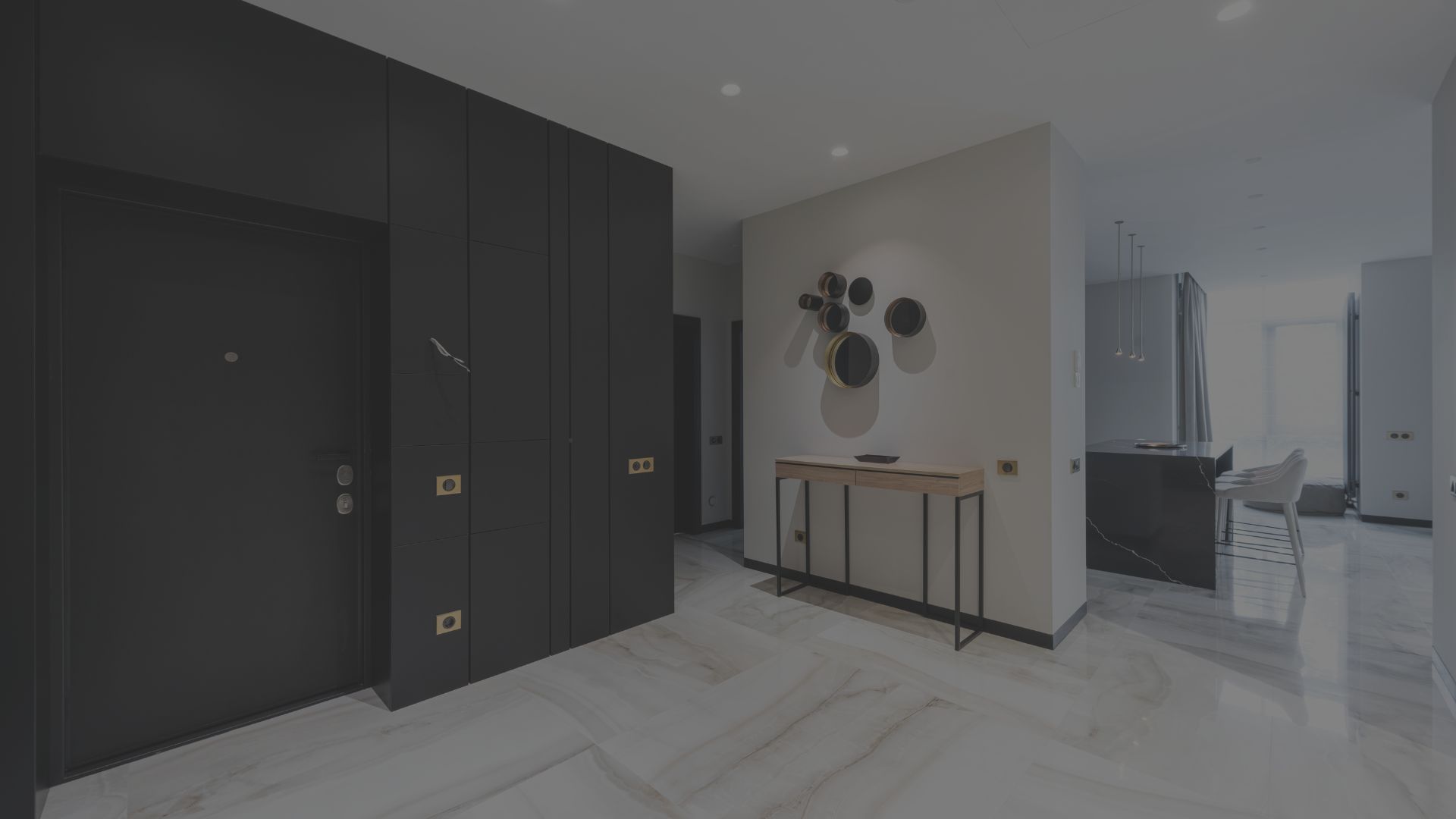 A bright and modern living room with stylish furniture, showcasing a high-end interior renovation.